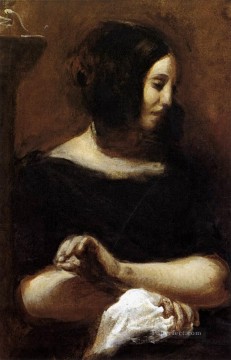  Georg Oil Painting - George Sand Romantic Eugene Delacroix